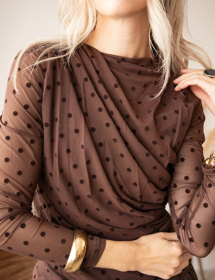 Drapped In Dots Brown - Longsleeve - ellemilla
