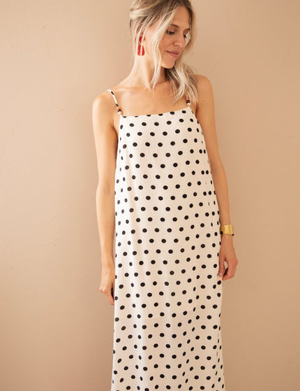 Dream Beads & Dots Beige/Black - Maxi Jurk - ellemilla