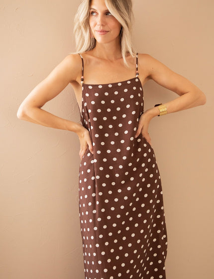 Dream Beads & Dots Brown/Beige - Maxi Jurk - ellemilla