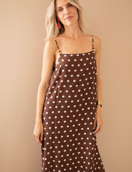 Dream Beads & Dots Brown/Beige - Maxi Jurk - ellemilla