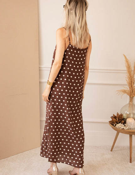 Dream Beads & Dots Brown/Beige - Maxi Jurk - ellemilla