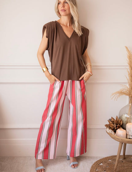 Elly Epaulettes Brown - Top - ellemilla