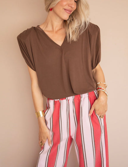 Elly Epaulettes Brown - Top - ellemilla