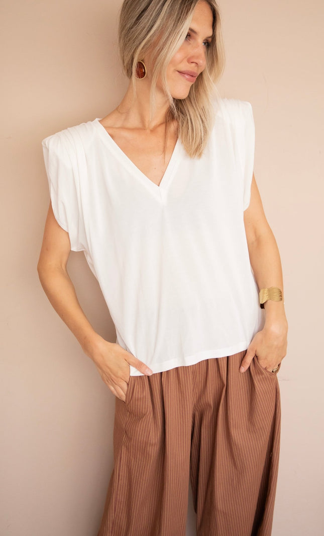 Elly Epaulettes White - Top - ellemilla