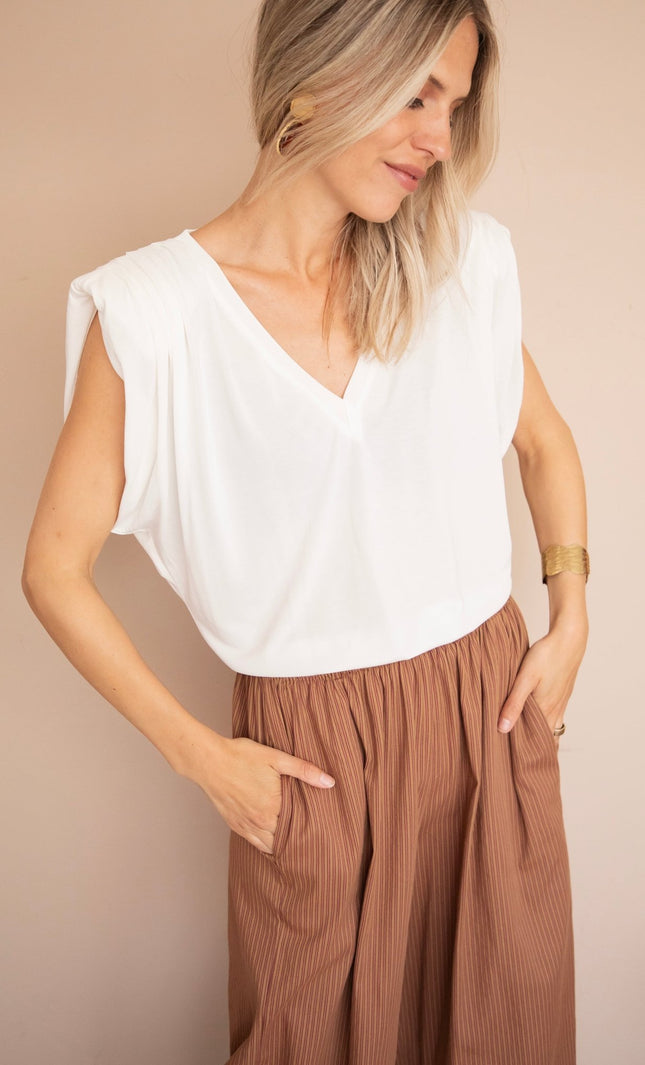 Elly Epaulettes White - Top - ellemilla