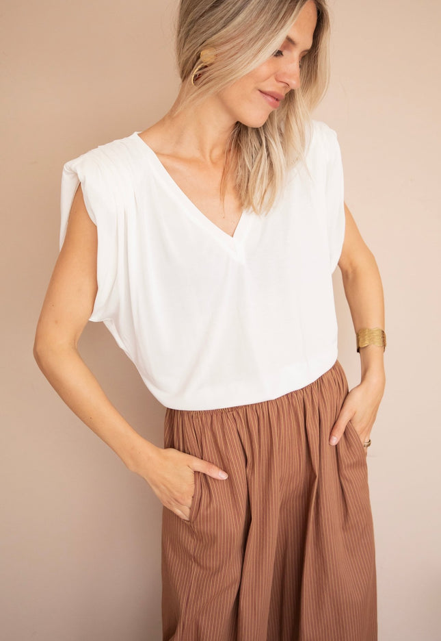 Elly Epaulettes White - Top - ellemilla