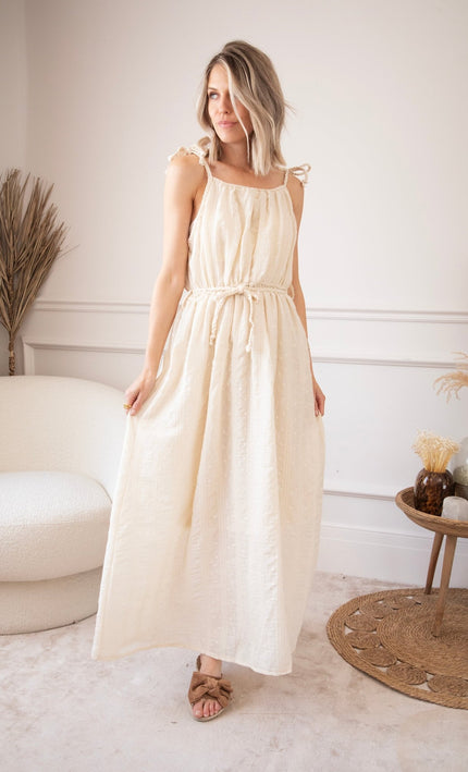Everbloom Beige - Maxi Jurk - ellemilla