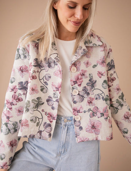 Ezra Bloom Beige/Pink - Jacket - ellemilla