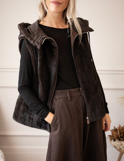 Faux Fur Escape Cacao - Bodywarmer - ellemilla