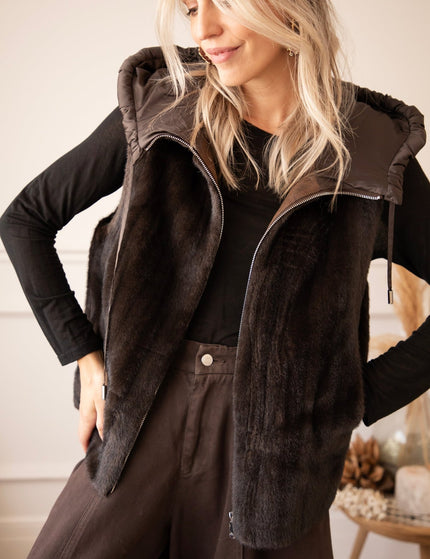 Faux Fur Escape Cacao - Bodywarmer - ellemilla