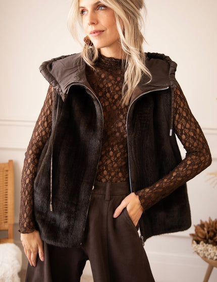 Faux Fur Escape Cacao - Bodywarmer - ellemilla
