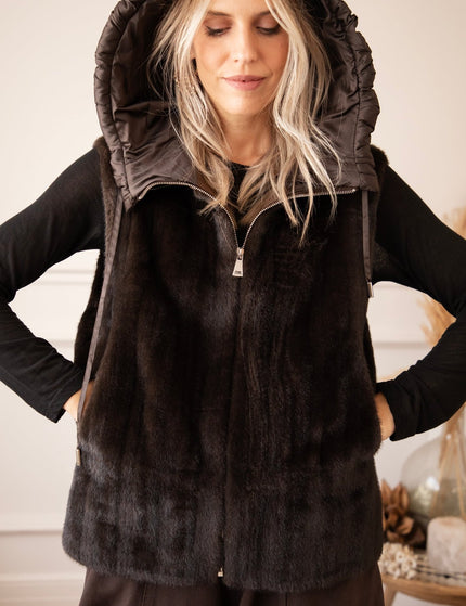 Faux Fur Escape Cacao - Bodywarmer - ellemilla