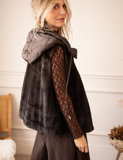 Faux Fur Escape Cacao - Bodywarmer - ellemilla