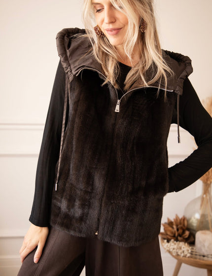 Faux Fur Escape Cacao - Bodywarmer - ellemilla