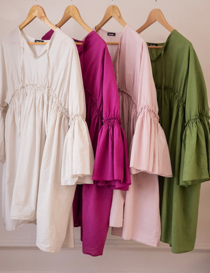 Feline Pleated Green - Jurk - ellemilla