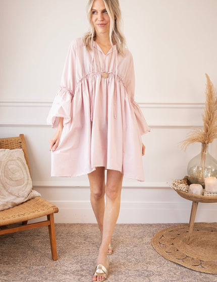 Feline Pleated Soft Pink - Jurk - ellemilla