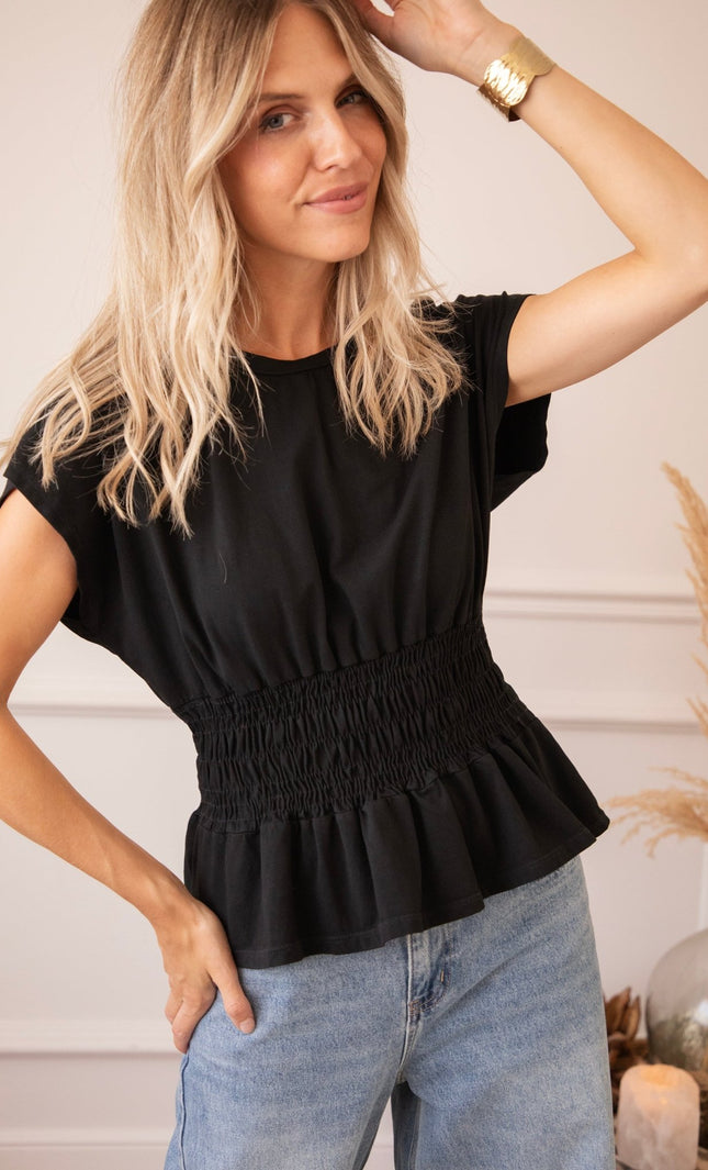 Feminine Frown Black - Top - ellemilla
