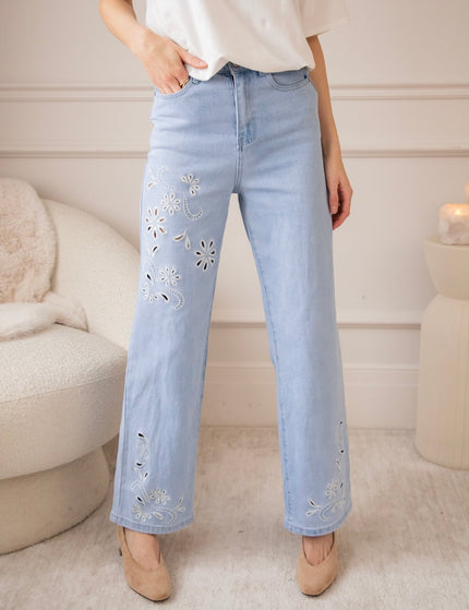Floral Flow Light Blue - Jeans - ellemilla