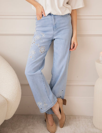 Floral Flow Light Blue - Jeans - ellemilla