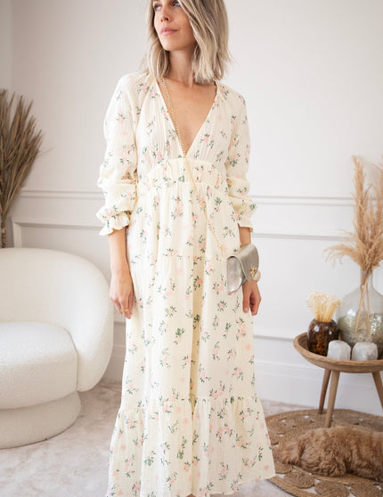 Florette Beige - Maxi Jurk - ellemilla