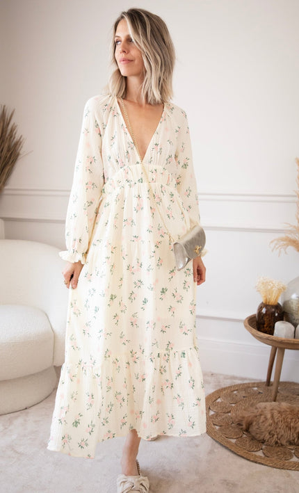 Florette Beige - Maxi Jurk - ellemilla