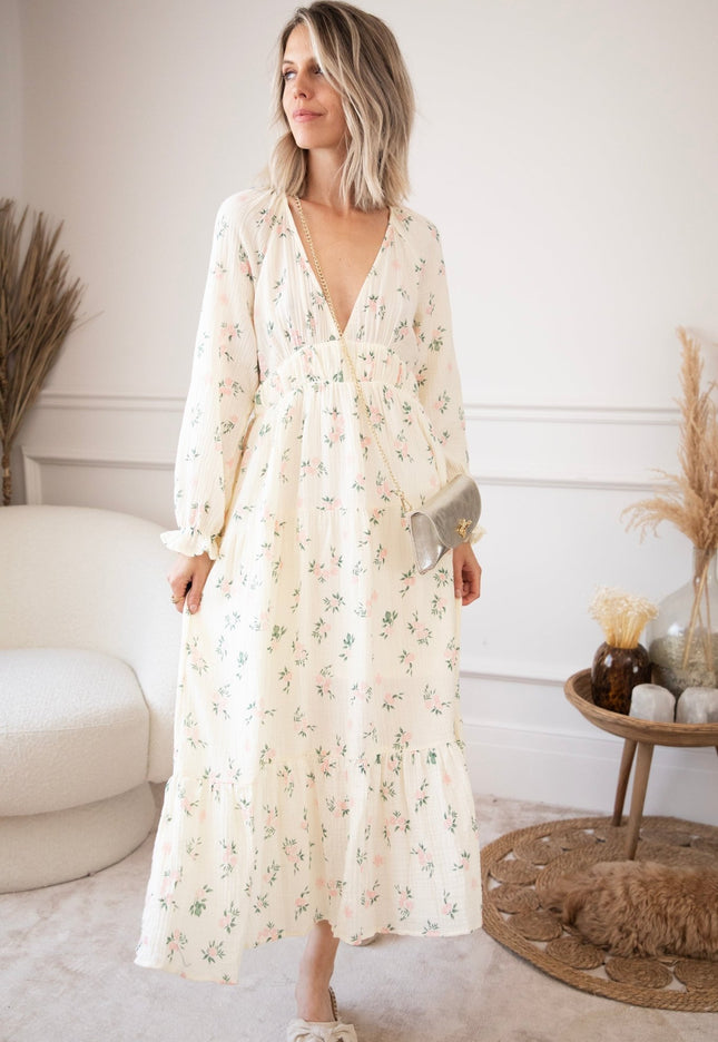 Florette Beige - Maxi Jurk - ellemilla