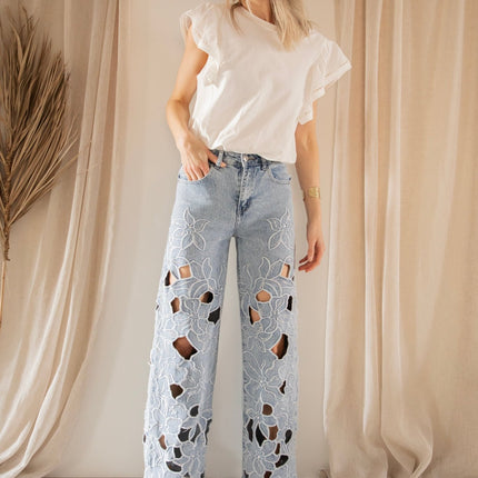 Flower Fantasy Blue - Jeans - ellemilla