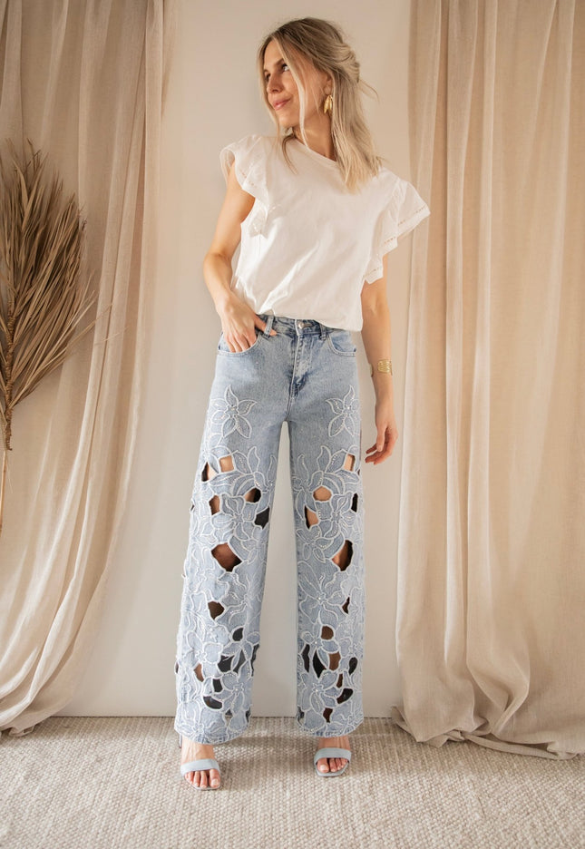 Flower Fantasy Blue - Jeans - ellemilla
