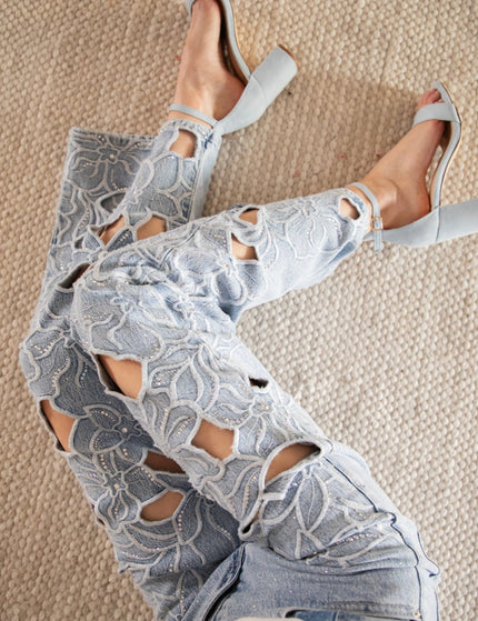 Flower Fantasy Blue - Jeans - ellemilla