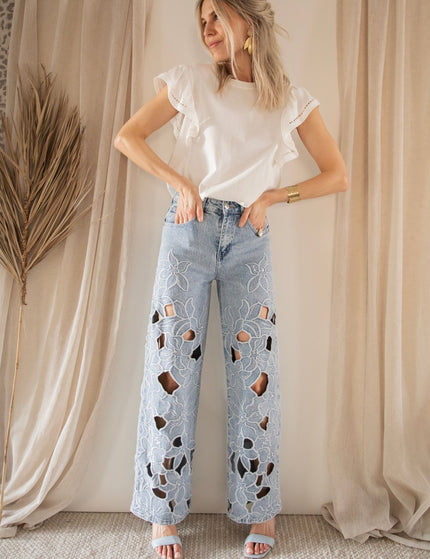 Flower Fantasy Blue - Jeans - ellemilla