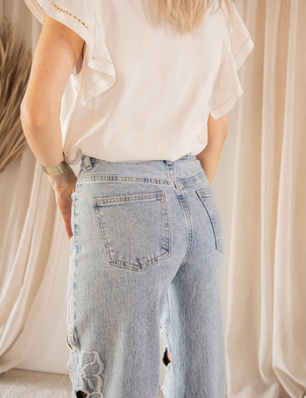 Flower Fantasy Blue - Jeans - ellemilla