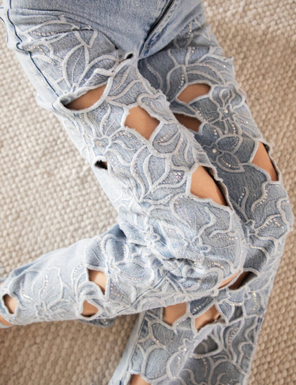 Flower Fantasy Blue - Jeans - ellemilla