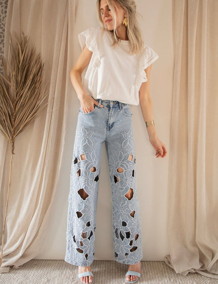 Flower Fantasy Blue - Jeans - ellemilla