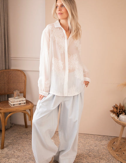 Flower Mist White - Blouse - ellemilla