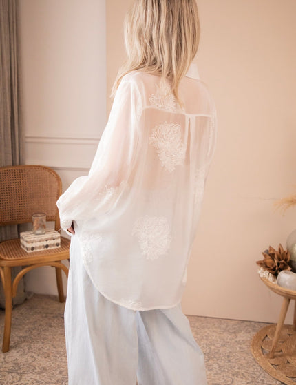Flower Mist White - Blouse - ellemilla