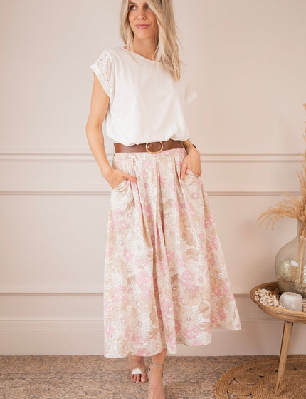 Flower Pop Wide Beige - Rok - ellemilla