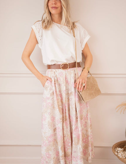 Flower Pop Wide Beige - Rok - ellemilla