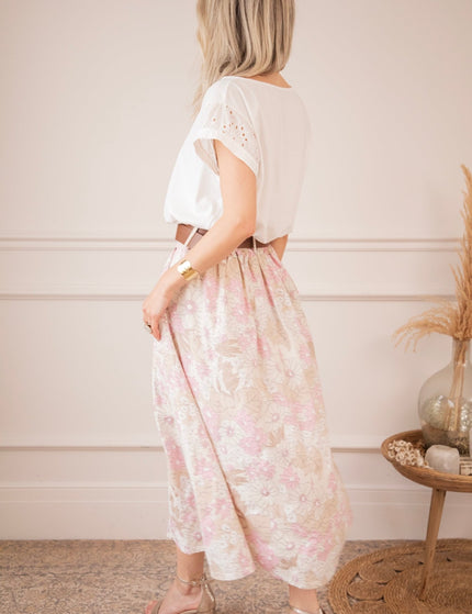 Flower Pop Wide Beige - Rok - ellemilla