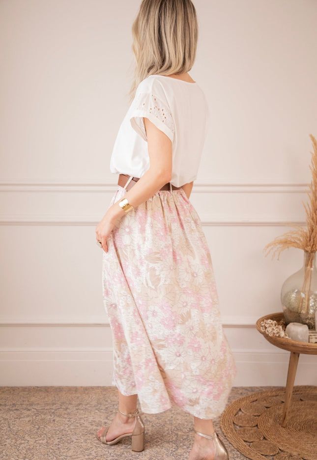 Flower Pop Wide Beige - Rok - ellemilla