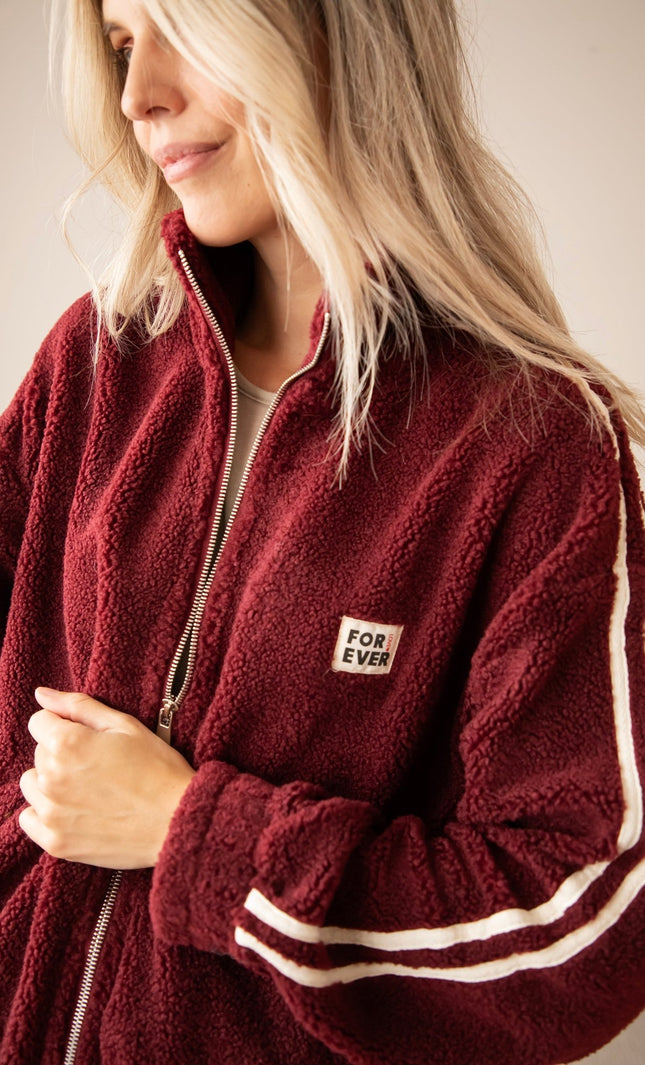 Forever Teddy Burgundy - Jacket - ellemilla