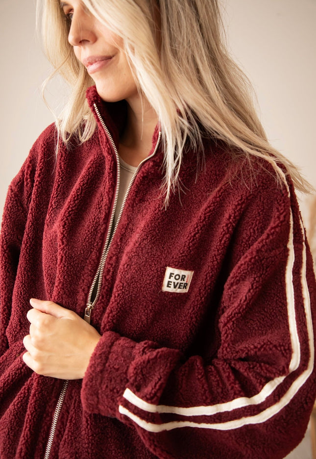 Forever Teddy Burgundy - Jacket - ellemilla