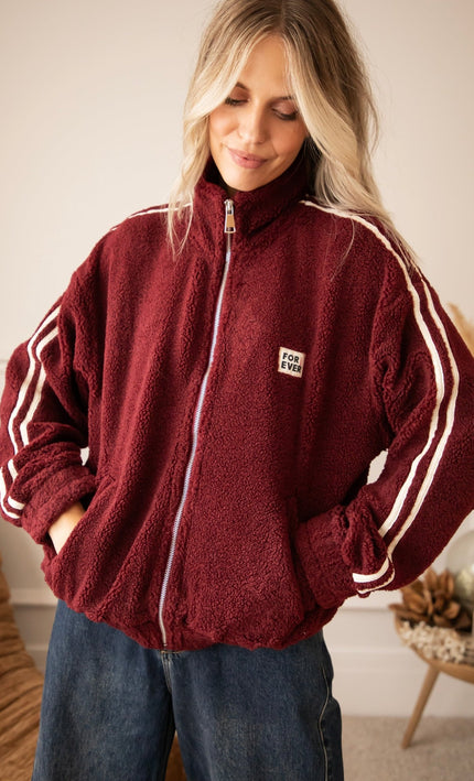 Forever Teddy Burgundy - Jacket - ellemilla