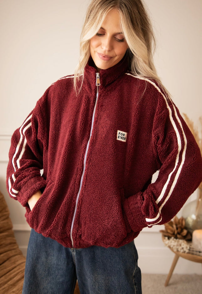 Forever Teddy Burgundy - Jacket - ellemilla