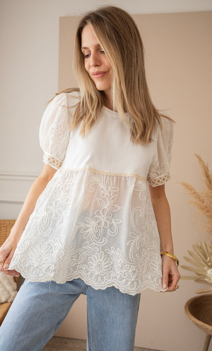 Full Blossom Beauty White - T-Shirt - ellemilla