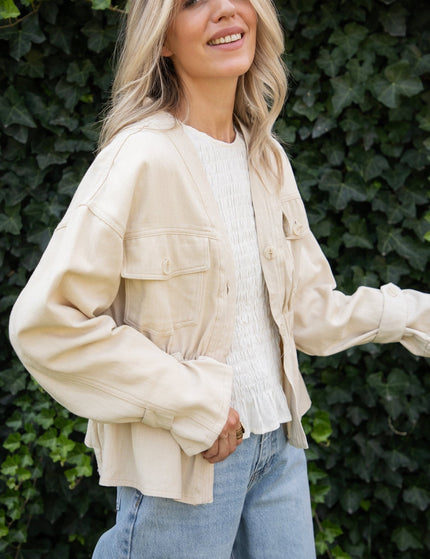 Gathered Grace Beige - Jacket - ellemilla