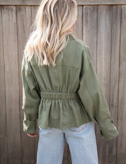 Gathered Grace Kaki - Jacket - ellemilla