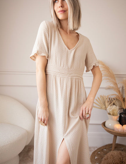 Gold Dots Beige - Maxi Jurk - ellemilla