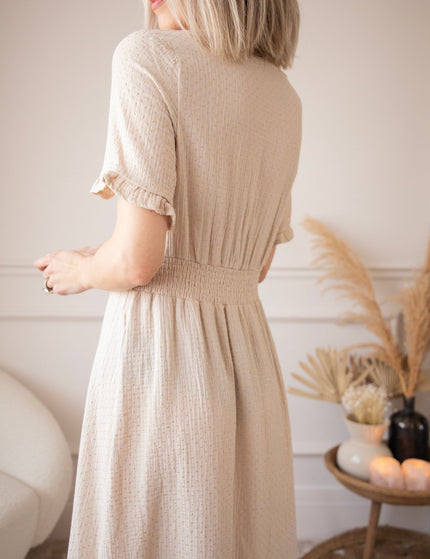 Gold Dots Beige - Maxi Jurk - ellemilla