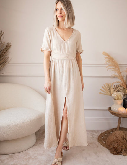Gold Dots Beige - Maxi Jurk - ellemilla