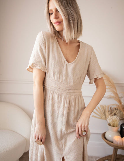 Gold Dots Beige - Maxi Jurk - ellemilla